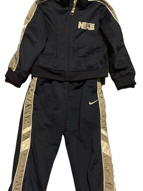 Nike Navy Blue and Black Kids Hoodie - Swoosh Label (2T)